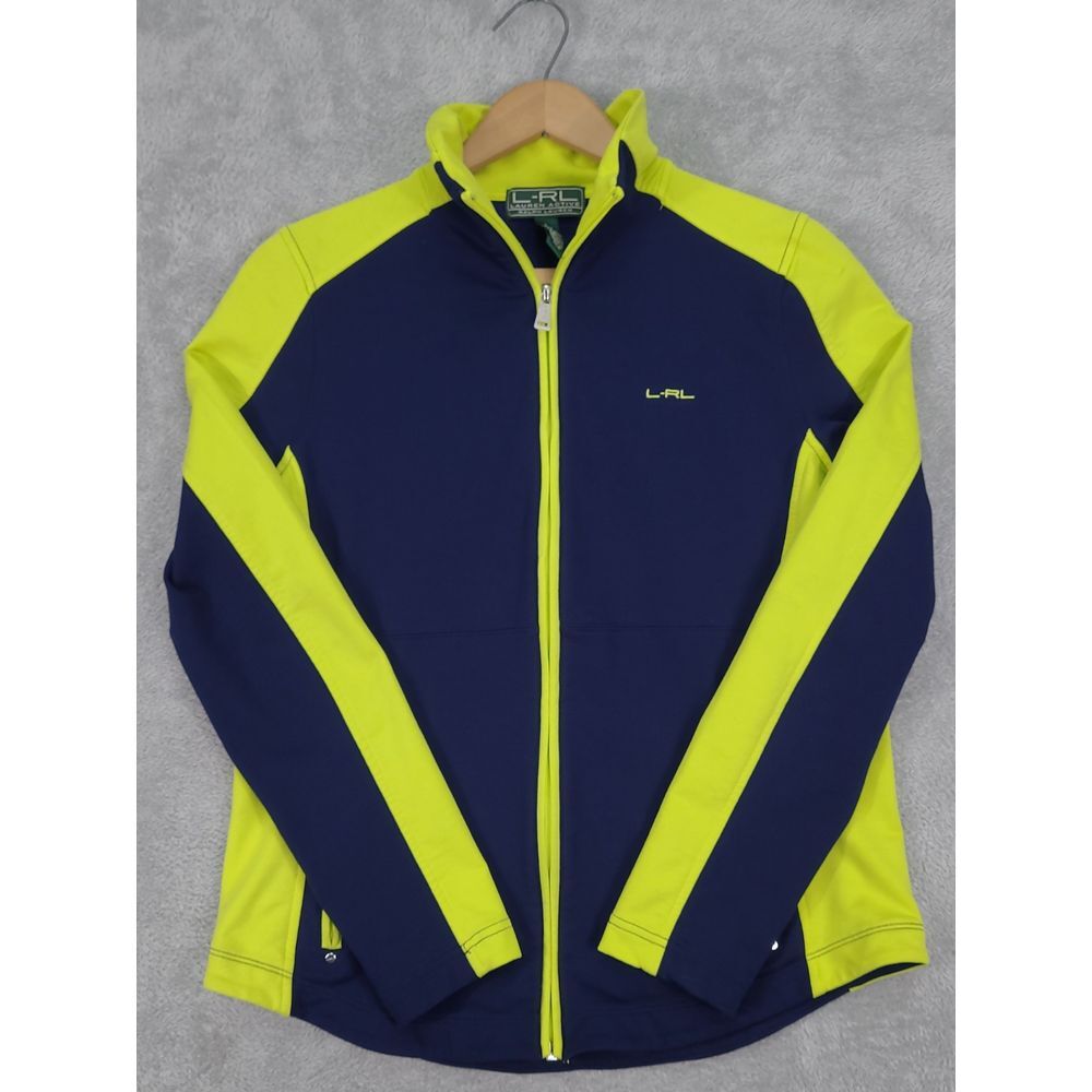 Lauren Ralph Lauren Neon Green/Navy Active Full Zip Jacket Women‎ Sz L